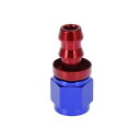 X AUTOHAUX プッシュロックホースフィッティング 6AN ストレート バーブエンドアダプター 燃料油ラインフィッティング レッド ブルー(2)