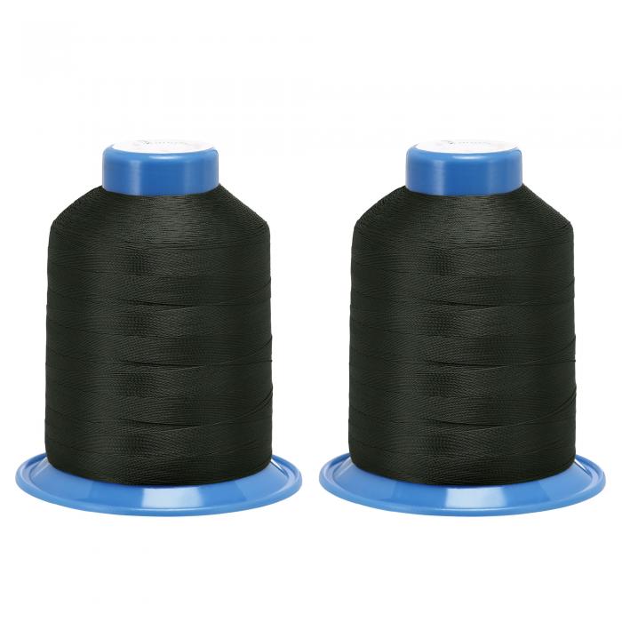 接着ポリエステル糸 1968ヤード150D / 0.25mm エクストラストロング 室内装飾糸 手縫いおよびミシン縫製用 （ブラック、2個）