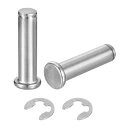 2セット M12x45mm 304ステンレス鋼円筒軸スナップリング位置ピン フラットヘッド溝付きヒンジシリンダーポジションピン Eクリップ保持リング付き シルバー(4)