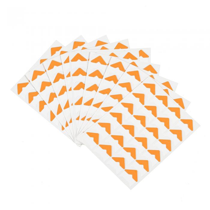 PATIKIL 写真コーナー 10シート/240個 自己接着 DIY写真取り付けステッカー ジャーナル アルバム 日記 スクラップブック用 オレンジ