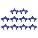 ラボジョイントクリップ プラスチッククランプ 取り付けクリップ 14/20または14/35ガラステーパージョイントラボコネクタ用 ブルー 10個入り