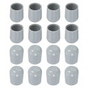 チェアレッグフロアプロテクター、16個入り、3/4インチ - プラスチック製の丸いチェアレッグキャップ、滑り止め付きの家具用フィートカバー、折りたたみ式メタルチェア用(グレー)