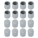 チェアレッグフロアプロテクター、16個セット 7/8インチ - プラスチック製の丸いチェアレッグキャップ、滑り止め付きの家具用フィートカバー、折りたたみ式メタルチェア用(グレー)