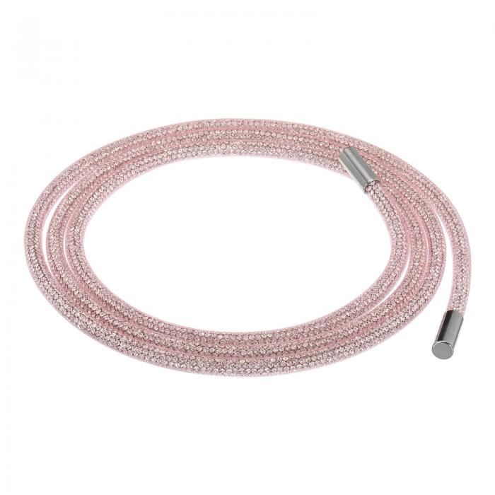 1.5ヤード6mmのラインストーンチューブロープ DIYダイヤモンドストリング DIYトラウザーフーディードローストリングセーターアクセサリーベルト ピンクメッシュホワイトダイヤモンド