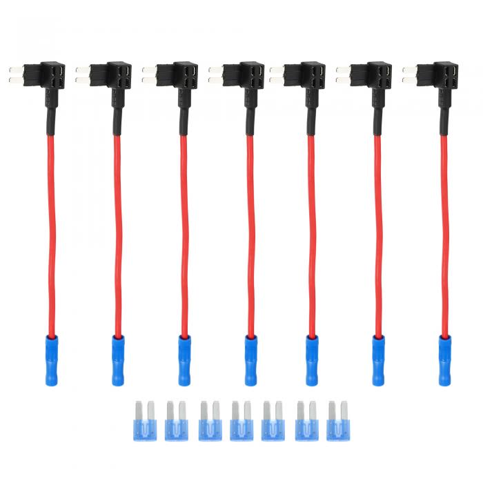 車のヒューズタップ 回路アダプタの追加 7個ブレード型ヒューズ付き 15Aマイクロ 2APT APR 12V ユニバーサル 7個 1セット(2)