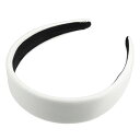 VOCOSTE ヘッドバンド フェイクレザー ヘアバンド 女性用 ホワイト 4cm