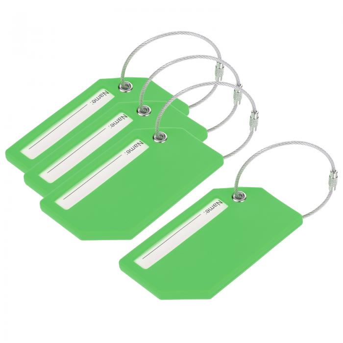 ラゲッジタグ シリコーン IDカードホルダーのラベル トラベル用 9 x 5 cm 緑 ブラック 4個入り