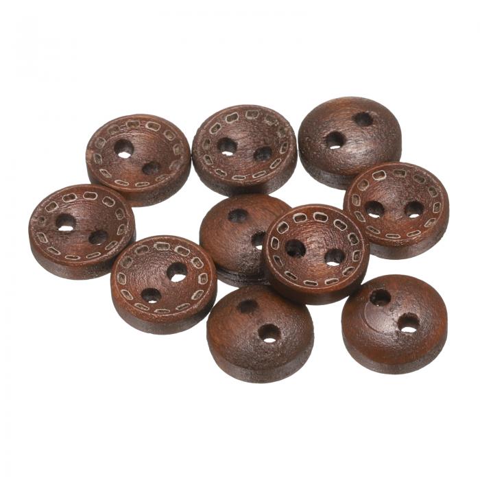 10個入り14L木製ボタン 11/32インチ(9mm) 2穴 木製丸型クラフト用交換ボタン 縫製 衣類 ピロー DIY ク..