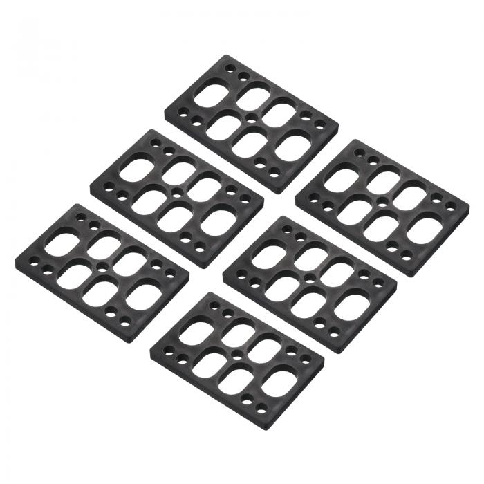 PATIKIL 6mm スケートボード用ライザーパッド 6個入り プラスチック ロングボードライザーパッド アングルドウェッジ ショックパッド スケートボードトラック用 ブラック