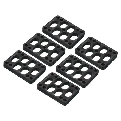 PATIKIL 9.5mm スケートボード用ライザーパッド 6個入り プラスチック ロングボードライザーパッド アングルドウェッジ ショックパッド スケートボードトラック用 ブラック PATIKIL 9.5mm スケートボード用ライザーパッド 6個入り プラスチック ロングボードライザーパッド アングルドウェッジ ショックパッド スケートボードトラック用 ブラック