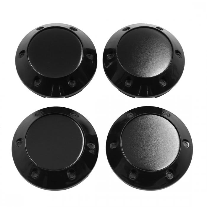 ホイールセンターハブキャップ 車のホイールリムハブキャップ 68mm ブラック バッジステッカー付き 4個..