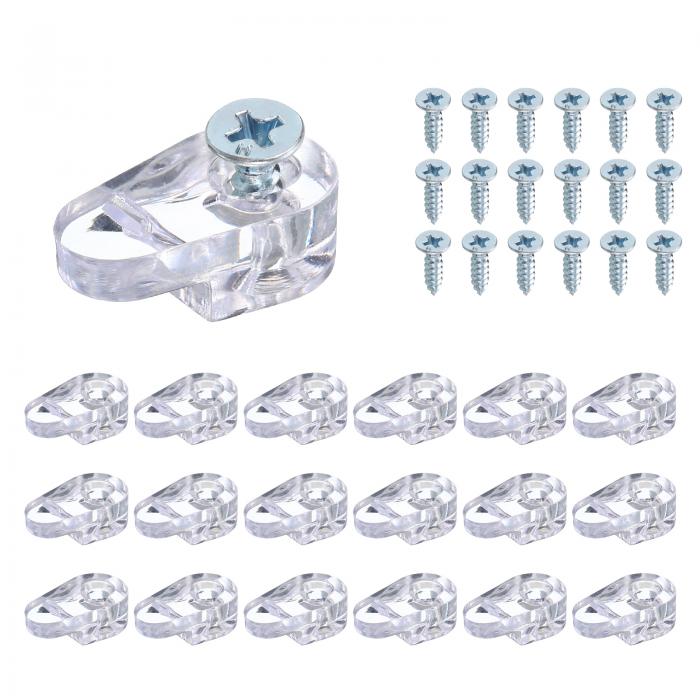 【期間限定10％OFF】ガラス固定クリップキット（ネジ付き） 0.79x0.43" ワードローブ キャビネット 鏡 ..