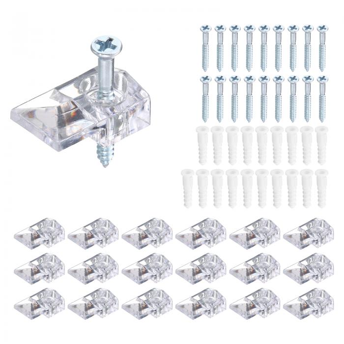 ガラス固定クリップキット（ネジ付き） 0.83 x 0.51" ワードローブ キャビネット 鏡 固定クリップ クリ..
