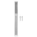 ステンレススチールメッシュウォッチバンド 16mm クイックリリース調節可能ストラップ マグネットクラスプ メンズ レディース シルバー