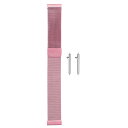 ステンレススチールメッシュウォッチバンド 18mm クイックリリース調節可能ストラップ マグネットクラスプ メンズ レディース ピンク