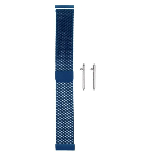 ステンレススチールメッシュウォッチバンド 22mm クイックリリース調節可能ストラップ マグネットクラスプ メンズ レディース用 ブルー ステンレススチールメッシュウォッチバンド 22mm クイックリリース調節可能ストラップ マグネットクラスプ メンズ レディース用 ブルー