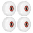 PATIKIL 52 mm スケートボードホイール ベアリング付き AB EC-9 4個 ストリートホイール スケートボード用 クルーザーホイール交換 95A ホワイト レッド