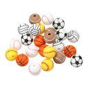PATIKIL スポーツボールビーズ 36個 12 mm シリコーン スポーツビーズ バスケットボール サッカー 野球 フットボール バレーボール ルースビーズ DIY ネックレス ブレスレット用 マルチカラー