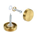 ミラーネジ 19mm 装飾キャップファスナーカバー釘 伸線 304ステンレス鋼 ゴールドトーン 10個