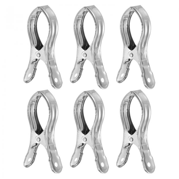 6個のステンレス製洗濯バサミ 5.1インチ プールカバークリップ 洗濯物ピン ビーチタオルチェアクリップ..