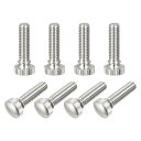 ノブ付き真鍮ショルダーボルト ニッケルメッキ仕上げ M6x20mm 8個入り