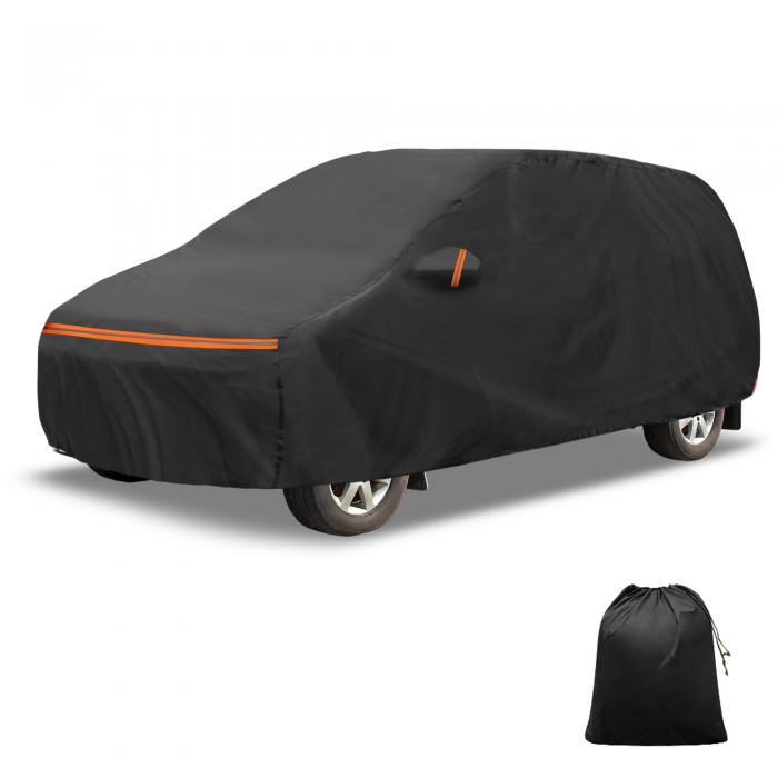 X AUTOHAUX 2015-2020年用VWに対応 Caddy用カーカバーPEVAスパンレースコットンアウトドアフルカーカバー全天候型防水風防日光雨雪保護付き乗客用ドアジッパーブラック