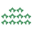 ラボジョイントクリップ プラスチッククランプ 取り付けクリップ ラボコネクタ 10/18 または 10/30ガラステーパージョイント用 グリーン 10個