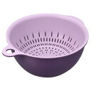 キッチンストレーナーザルボウルセット 大型 二層排水マスとバスケット 果物 野菜 パスタ ベリー 洗浄用 パープル