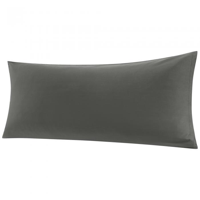 PiccoCasa ボディ枕カバー 綿100％ 柔らかく 通気性 大人用 枕カバー クロージャー ベッド ルームモダン ホテルロング枕 暗灰色 50x120cm