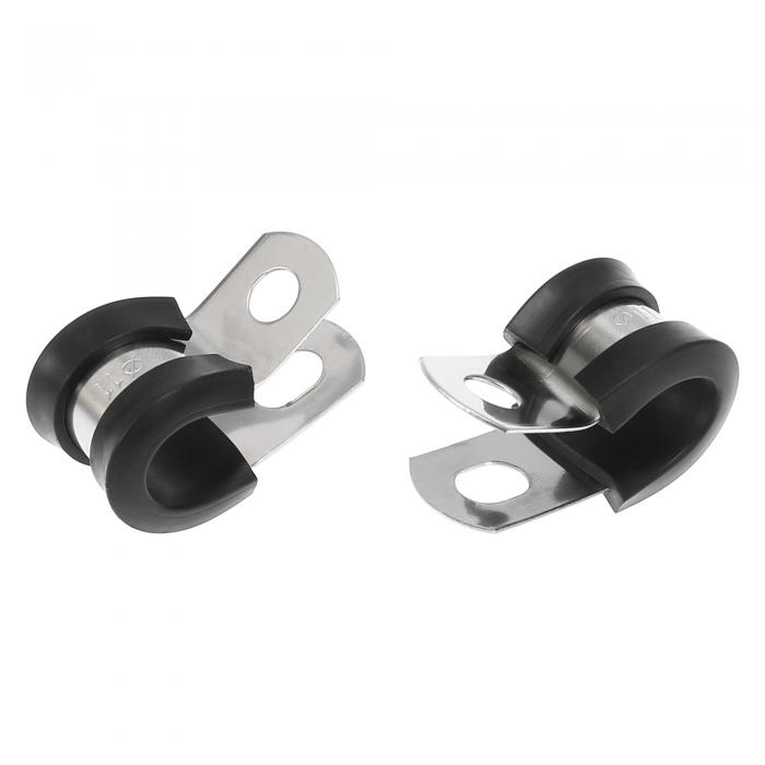 ケーブルクランプ ゴム 304ステンレス鋼 Rシェイプ チューブパイプワイヤー取り付け用 自車用 11 mm 50個