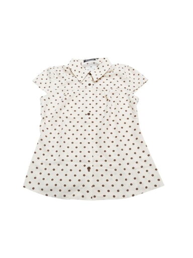 Allegra K 水玉トップス シャツ 半袖 ヴィンテージ カジュアル レディース ダークベージュ L Allegra K 水玉トップス シャツ 半袖 ヴィンテージ カジュアル レディース ダークベージュ L