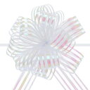 オーガ ンザラージプルボウ メタリックギフトラッピングボウリボン シフォンヤーン 結婚祝い プレゼントバスケット クリスマス用 ホワイト 10 cm 5個