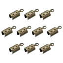 コードクランプ ターミネーターカールキャップ 捲り上げコードエンド アイロン DIYネックレスブレスレット用 ブロンズトーン 5x12mm 200個入り