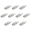 コードクランプ ターミネーターカールキャップ 捲り上げコードエンド DIYネックレスブレスレット用 シルバートーン 2mm ID 100個入り