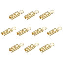 ターミネーターカールキャップ 捲り上げコードエンド コードエンドストッパー DIYネックレスブレスレット用 ゴールドトーン 2mm ID 30個入り