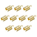 ターミネーターカールキャップ 捲り上げコードエンド コードエンドストッパー DIYネックレスブレスレット用 ゴールドトーン 5mm ID 30個入り