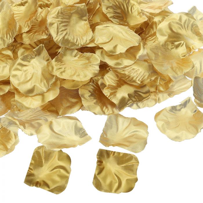 PATIKIL 人工バラの花びら 1000個のフェイクフラワーシルクペタル装飾用品 よいな夜のウェディングパーティーイベントデコレーション 金