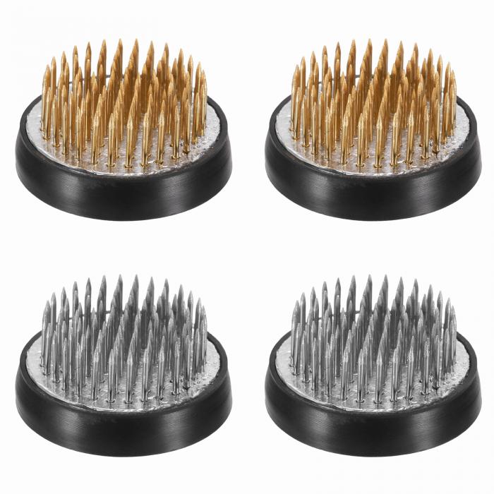 PATIKIL 4個 花 カエルケンザン 直径1.6" 真鍮製鋼 ホームデコレーション用 固定ツール 真鍮/シルバー/黒