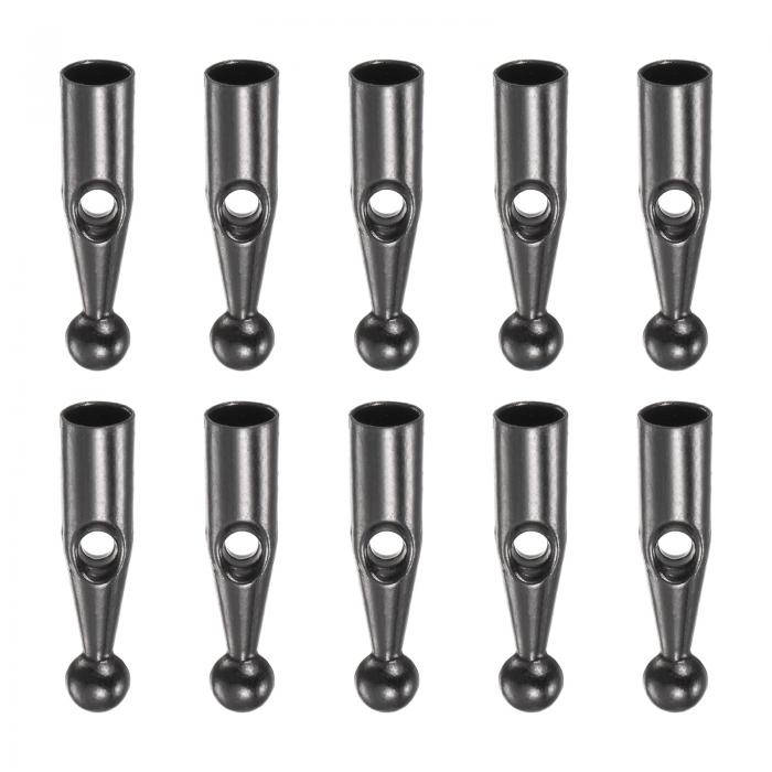 アンブレラテールビーズ メタル傘骨カバー ストレート傘カバーパーツ用 4 mm穴径 21 mm長さ グレー 10個入り