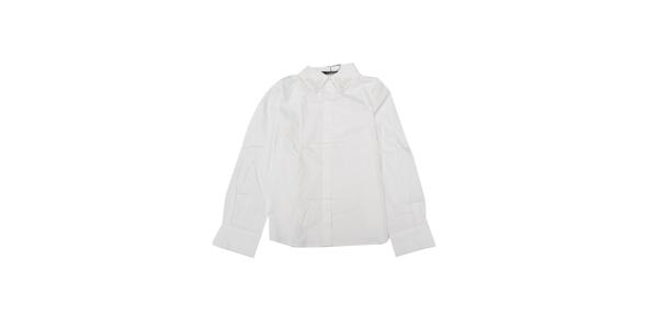 Allegra K レディース ワークシャツ 長袖 ブラウス 刺繍襟 ボタンダウンシャツ ホワイト XS