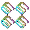 メタルGフックウェビングバックル 4個入り 25 mm Gフック ウェーブバックル アジャスタースライドバックル バックパックストラップウェビング用 マルチカラ...