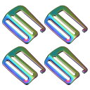 メタルGフックウェビングバックル 4個入り 38 mm Gフック ウェーブバックル アジャスタースライドバックル バックパックストラップウェビング用 マルチカラ...