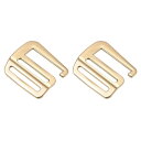 メタル Gフックウェビングバックル 2個 32 mm Gフックウェーブバックル アジャスタースライドバックル バックパックストラップ ウェビング用 金トーン