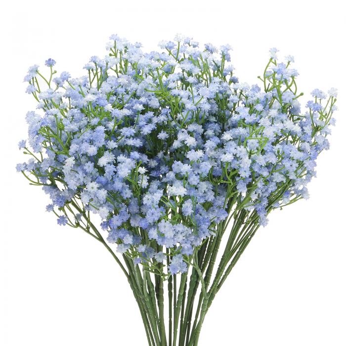 ベビーブレス ライトブルー 人工花 3本 枝 21個セット ウェディングパーティー ホームデコレーション用