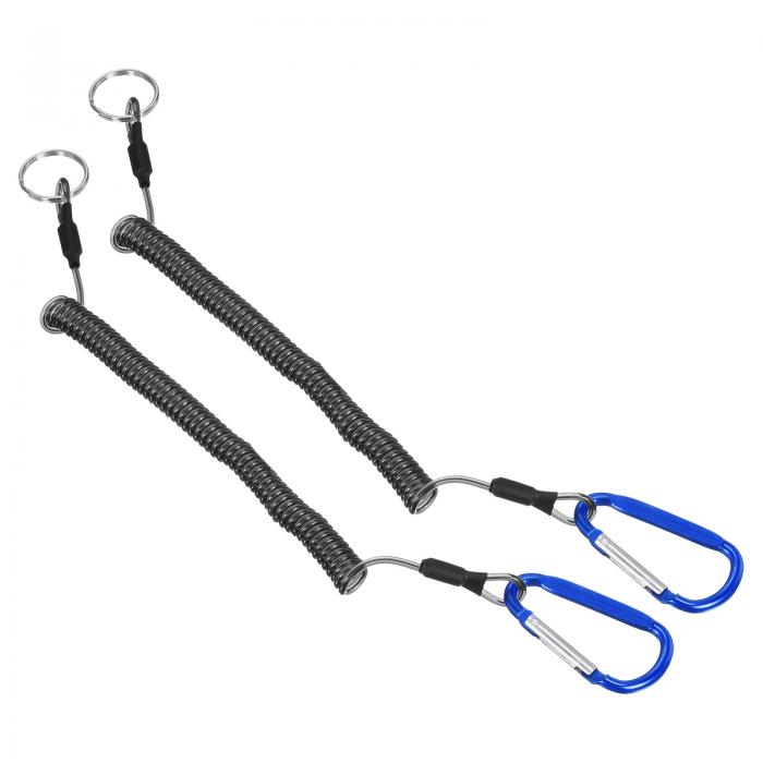 PATIKIL 30cm コイル状ストラップ フィッシングコイルドストラップ 釣り道具用ストラップ 2個入り 伸縮..