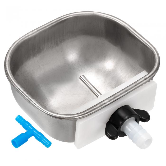 PATIKIL 94 mm幅 ウサギ給水器カップ 自動 家禽ドリンカーボウル 小動物用 ハムスター飲用 シルバー