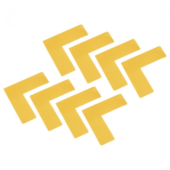 PATIKIL 5s位置マーキングコーナー 150mm x 150mm x 50mm 8個 L字型フロアマーカー オフィスのテーブルトップ デスク 倉庫の床用 イエロー