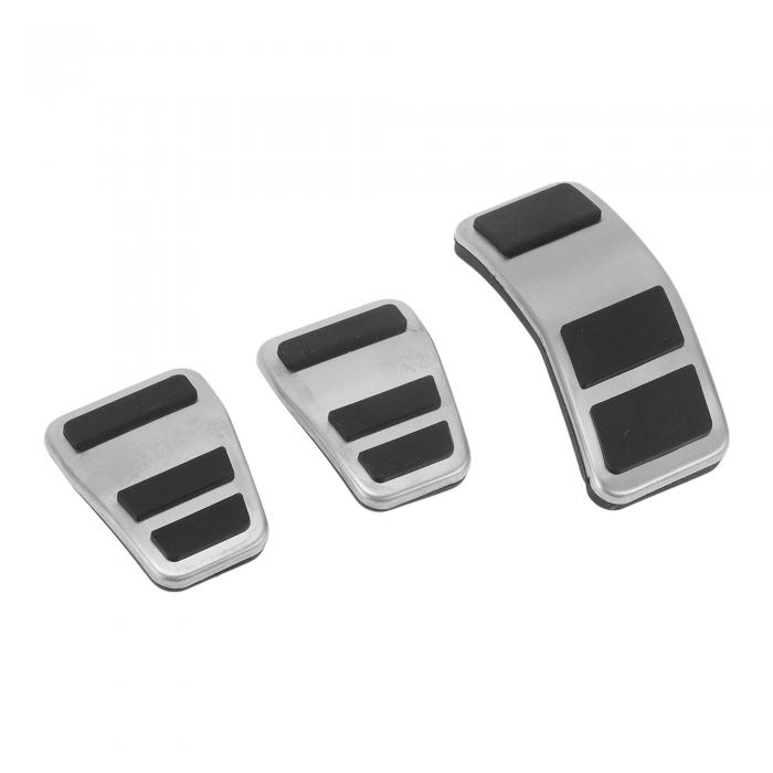 Hihaha Fordに対応 フィエスタ2007-2012用 3個フットペダルパッドフットアクセルペダルカバー ステンレススチールシルバートーン