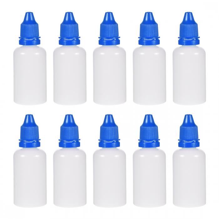 プラスチックドロッパーボトル 絞り可能液体ドロッパーボトル 小口ドロップボトル ブルー 30ml 20個