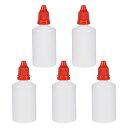 プラスチックドロッパーボトル 絞り可能液体ドロッパーボトル 小口ドロップボトル レッド 50ml 5個